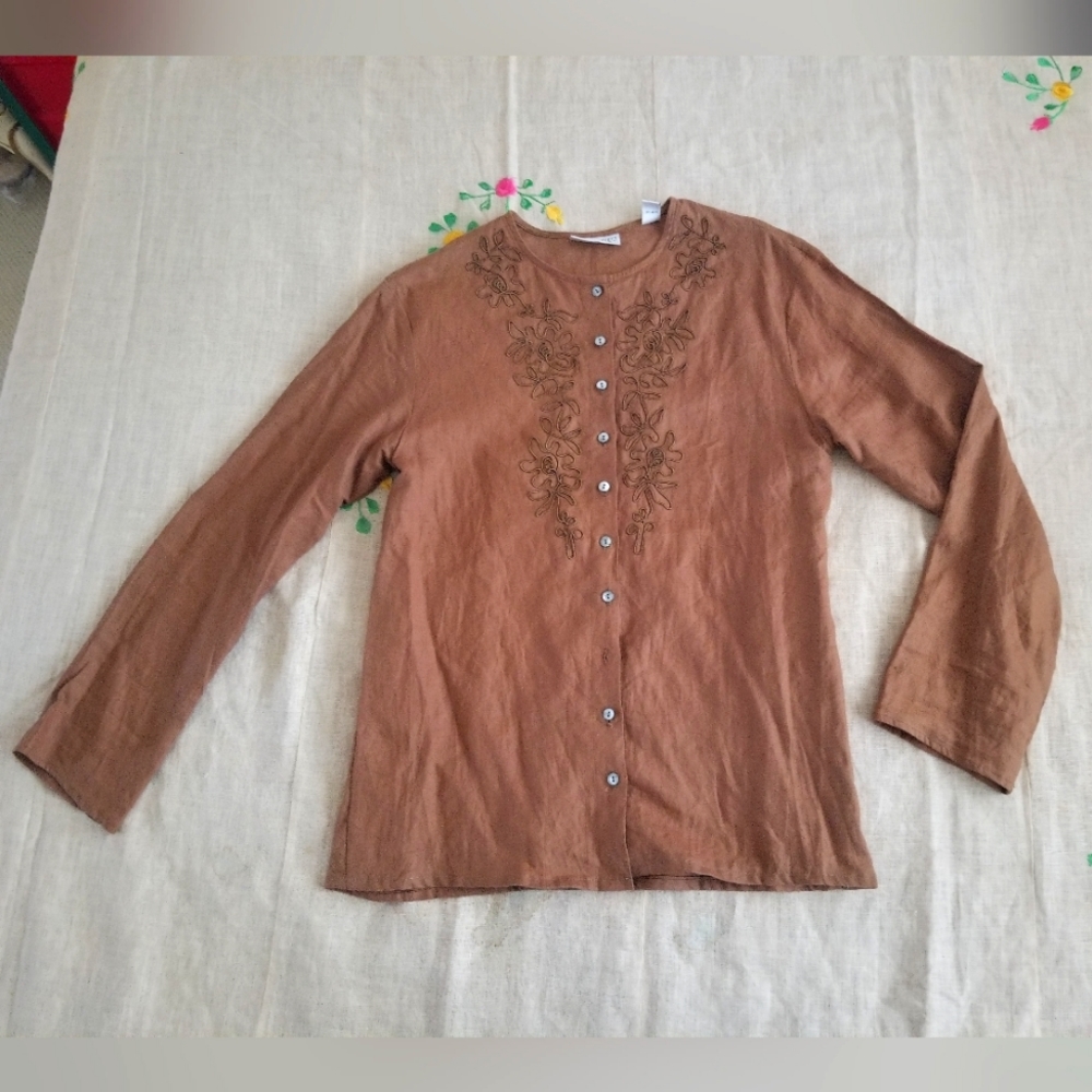 Pre-owned Valerie Stevens, 100% Linen. Size 8.